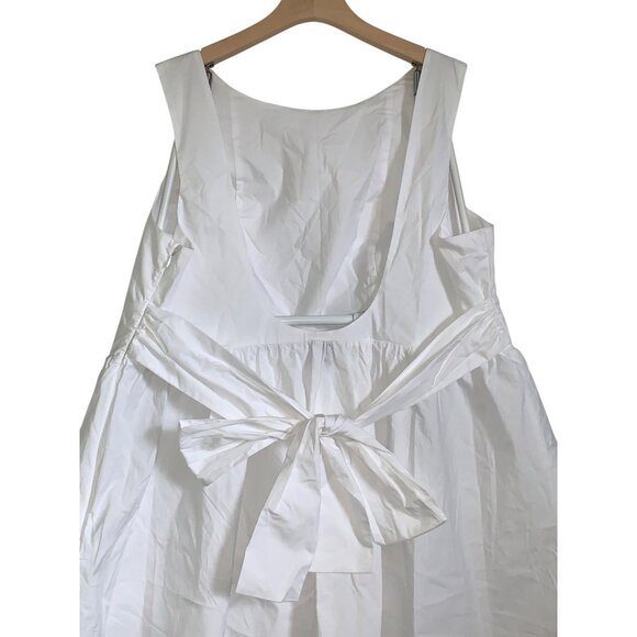 Wild Fable Womens White Sleeveless Cotton Dress With Tie Back & Pleated Skirt 2X - Picture 2 of 12
